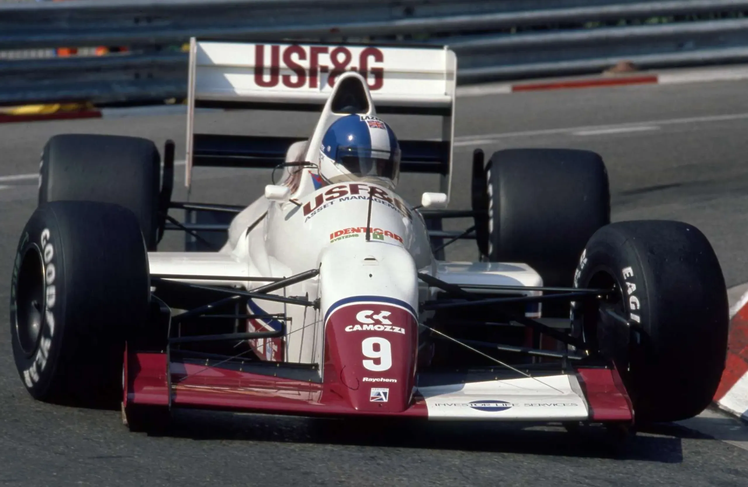 Derek Warwick driving the Arrows USF&G car number 9 at Monaco